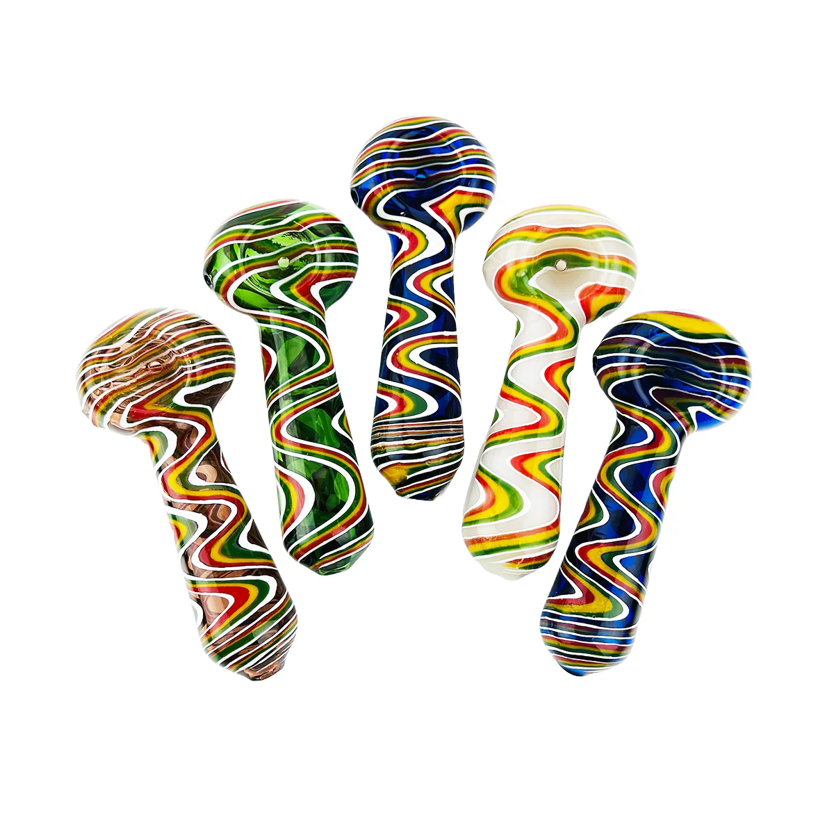 Photograph of product: 4.5" Zig Zag Rasta Line Spoon