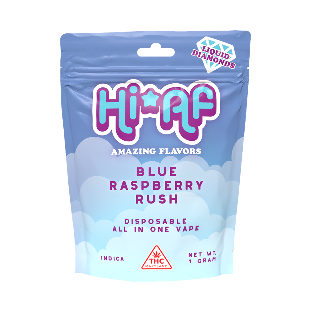 Photograph of product: Blue Raspberry Rush Disposable Pen 1g - HiAF