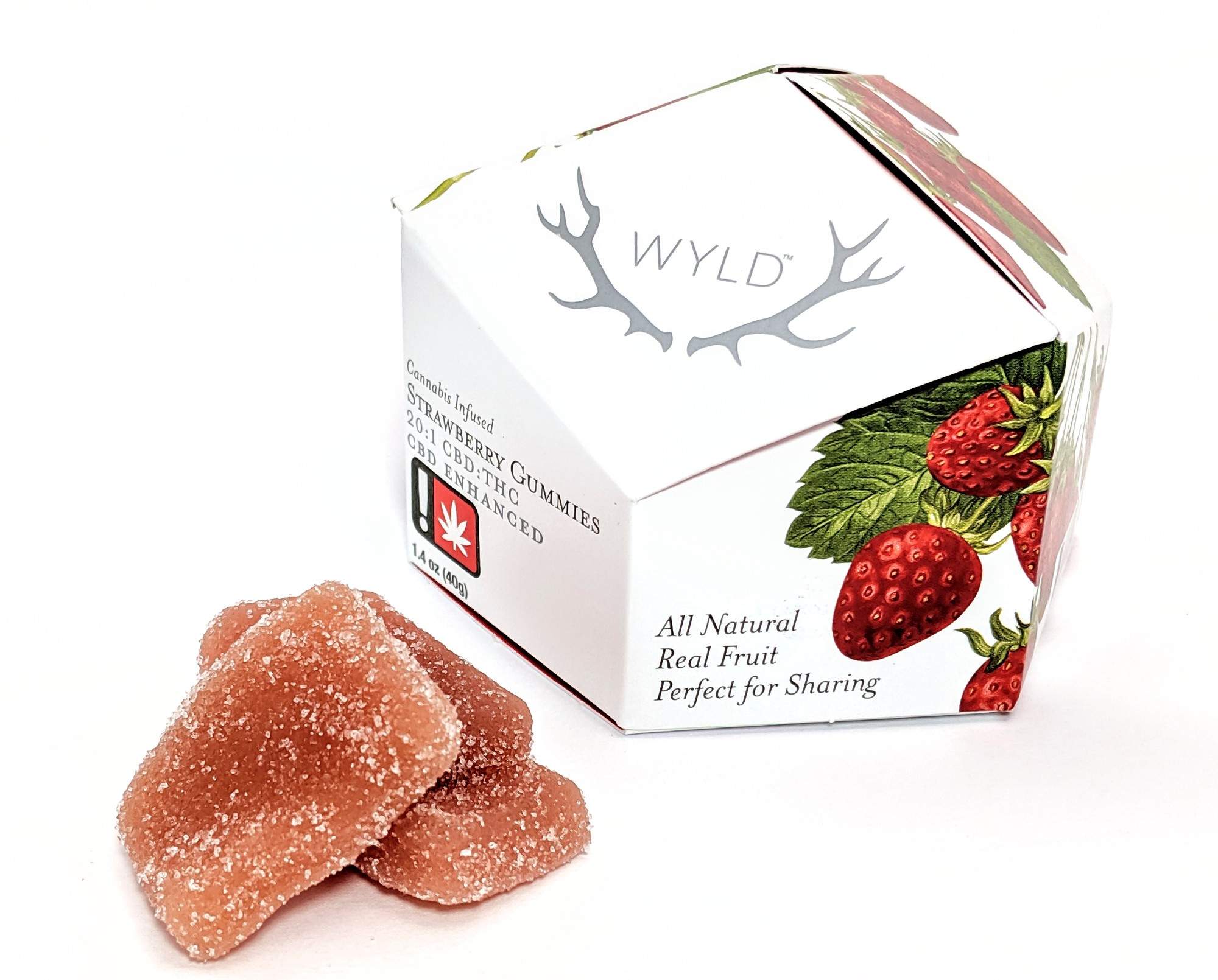 Photograph of product: 20:1 STRAWBERRY CBD:THC 20MG 10 PACK GUMMIES