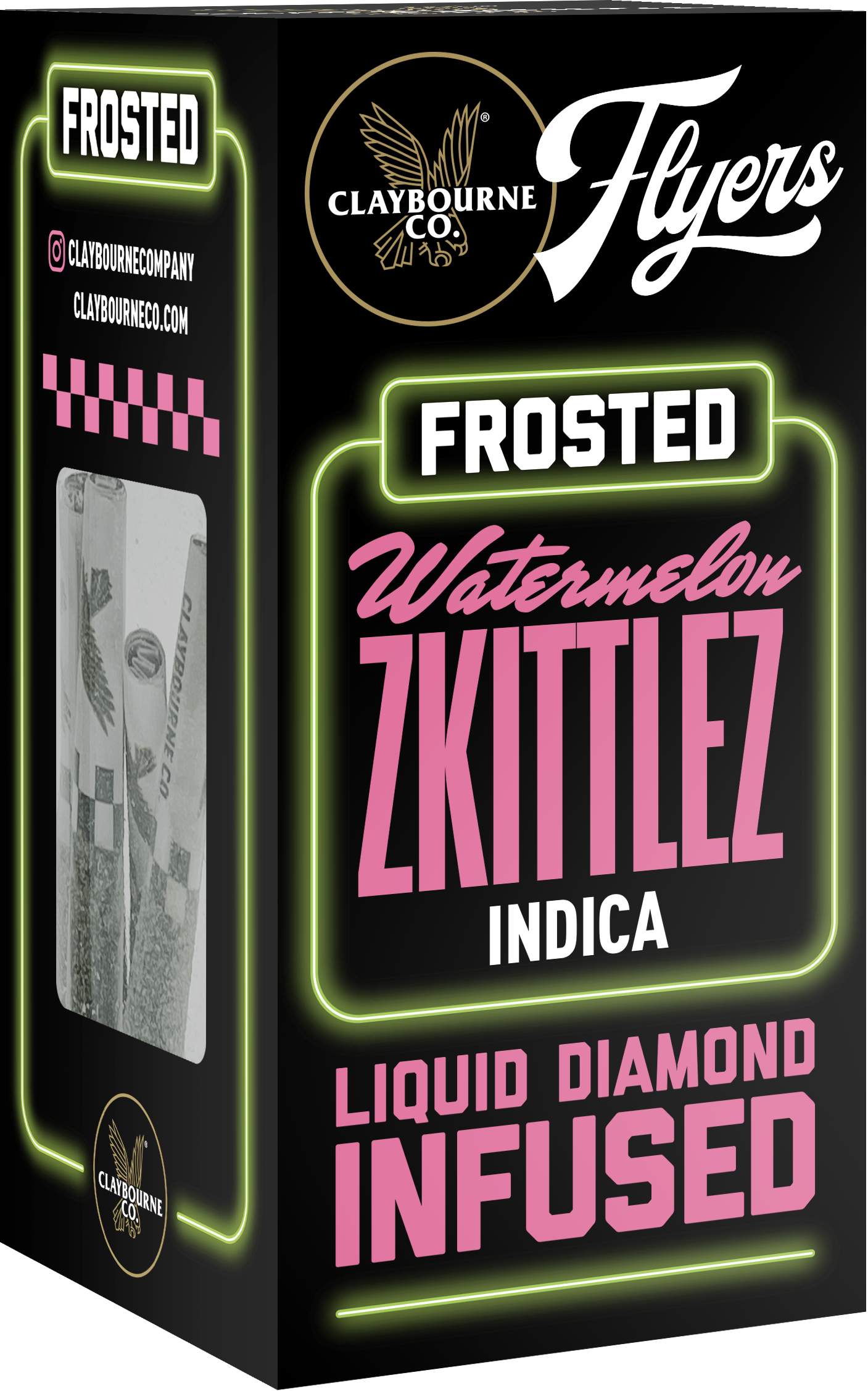 Photograph of product: Claybourne Co. - Watermelon Z (Oui'd) Frosted Flyers 5pk Infused Preroll