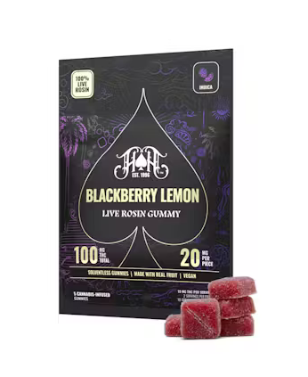 Photograph of product: Blackberry Lemonade | Live Rosin Gummies | 100mg | Oui'd | Heavy Hitters