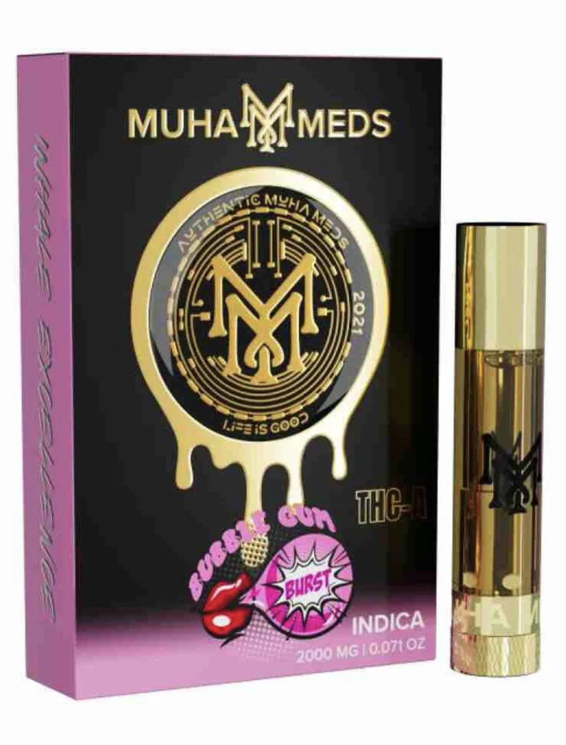 Photograph of product: AU Muha: Bubblegum Burst 2G Cart