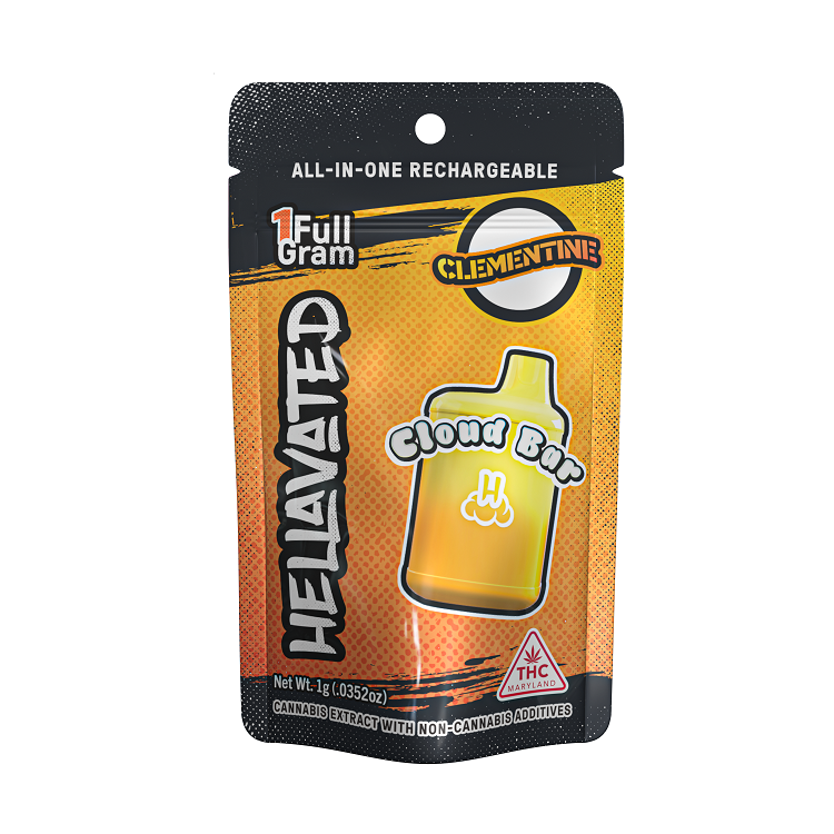 Photograph of product: 1g Clementine CLOUD BAR All-in-One