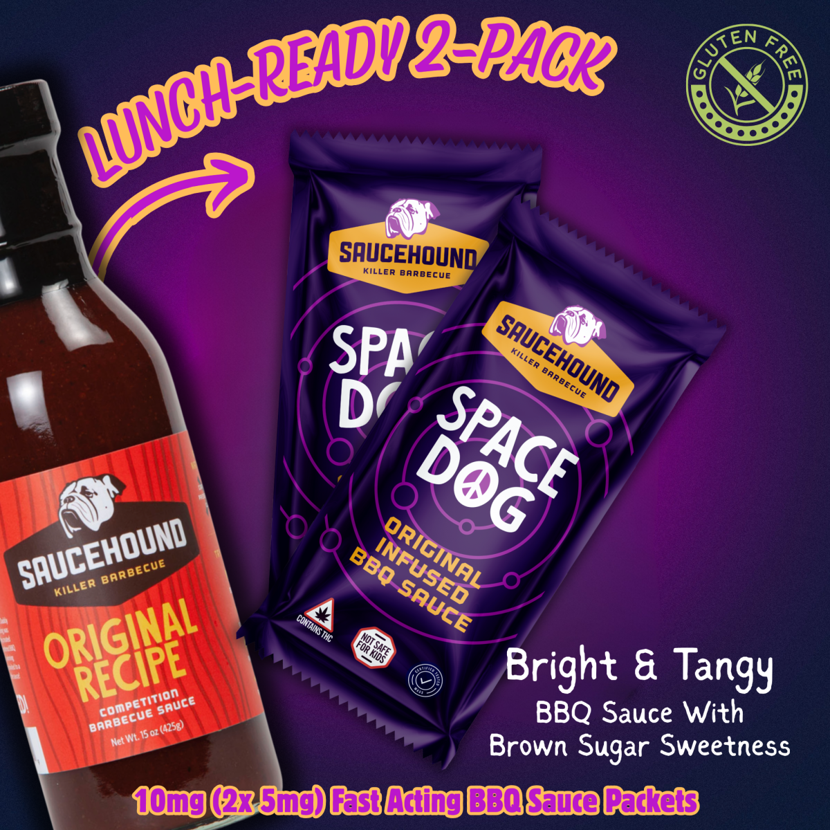 Photograph of product: Space Dog Infused BBQ Sauce (H) | 2pk | 10mg | SauceHound