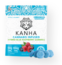 Photograph of product: Blue Raspberry Hybrid 100mg Gummies