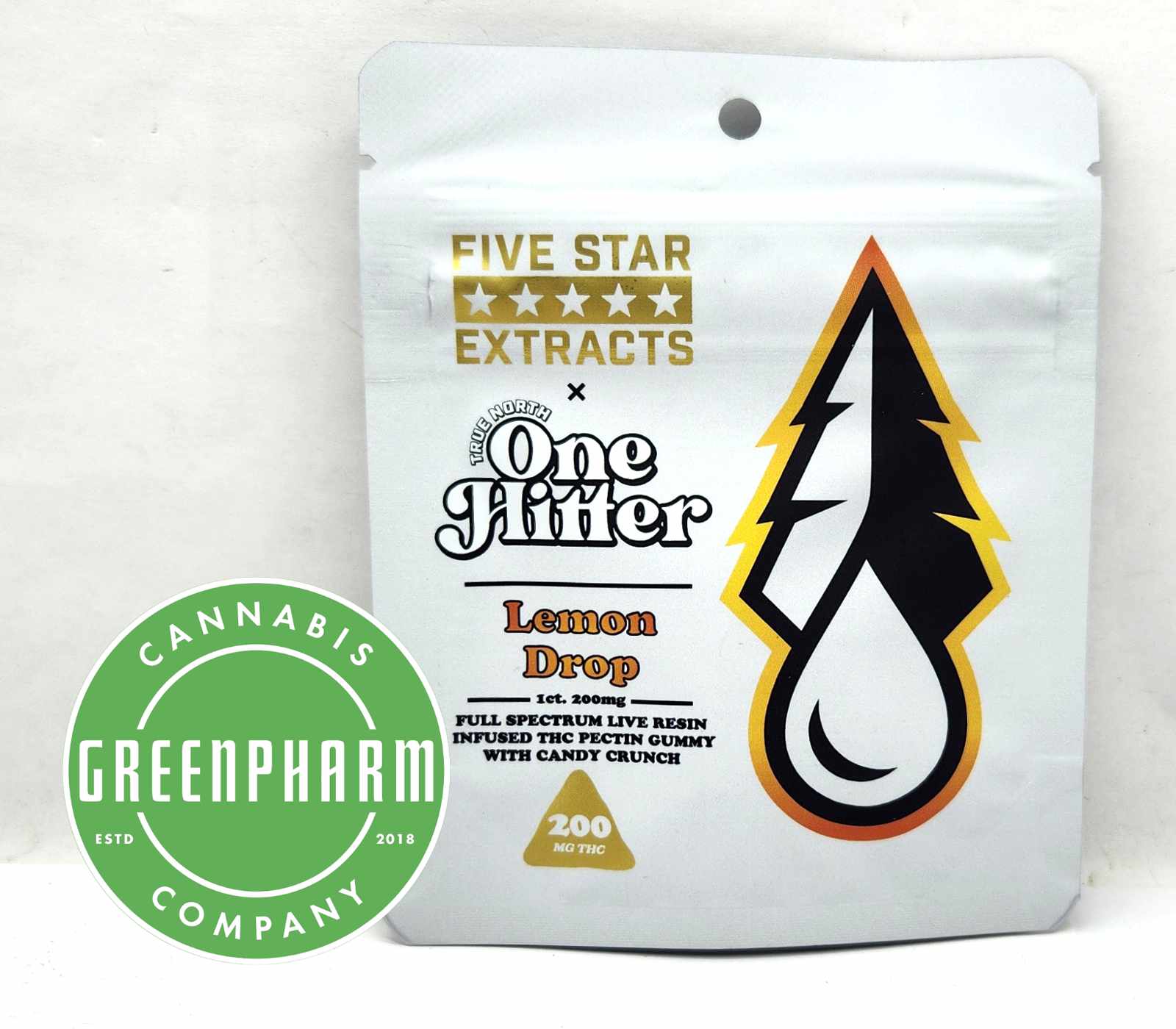 Photograph of product: Edible | True North | Lemon Drop LR One Hitter Gummy | 200mg