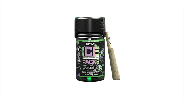 Photograph of product: Purple Trainwreck | Ice Packs Rosin, Diamond, au chocolat Infused | 5pk - 