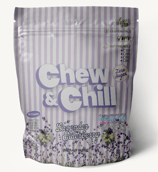 Photograph of Product: Chew & Chill Gummies | 2:1:1:1:1 THC/CBN/CBD/CBC/CBG | Lavender Elderberry