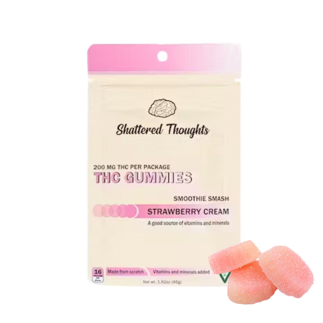 Photograph of product: Shattered Thoughts | Strawberry Cream Gummies | 10x20mg | 200mg