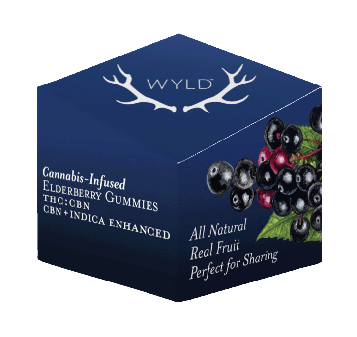 Photograph of product: Wyld | 10 pack | Elderberry | 100mg TH-oui | 50mg CBN | Oui'd