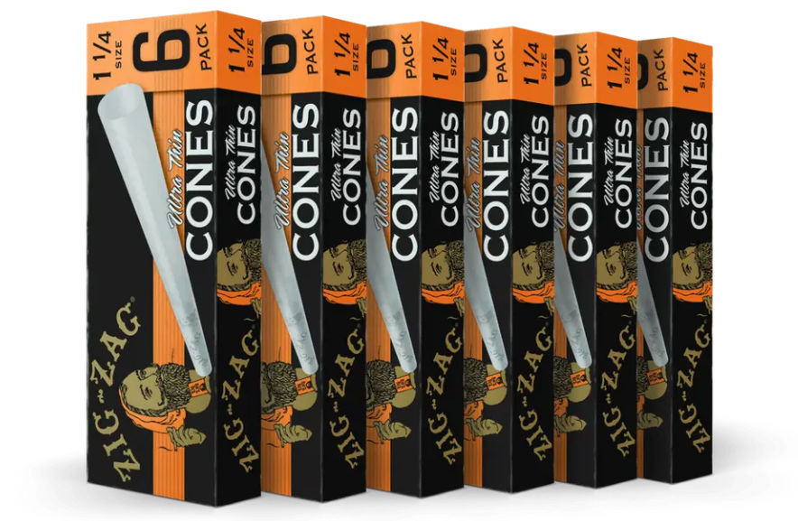 Photograph of product: Zig Zag | Ultra Thin 1.25" | 6pk | Cones