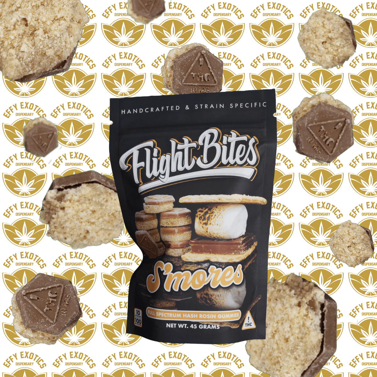Photograph of product: Rosin Gummy - Flight Bites - S'mores - 100mg - 10p