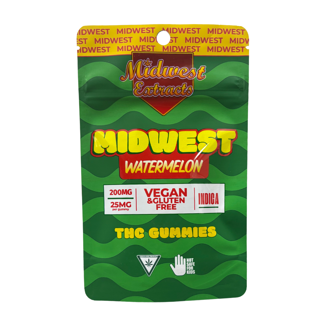 Photograph of product: Midwest Extracts - 200mg Gummies - Watermelon