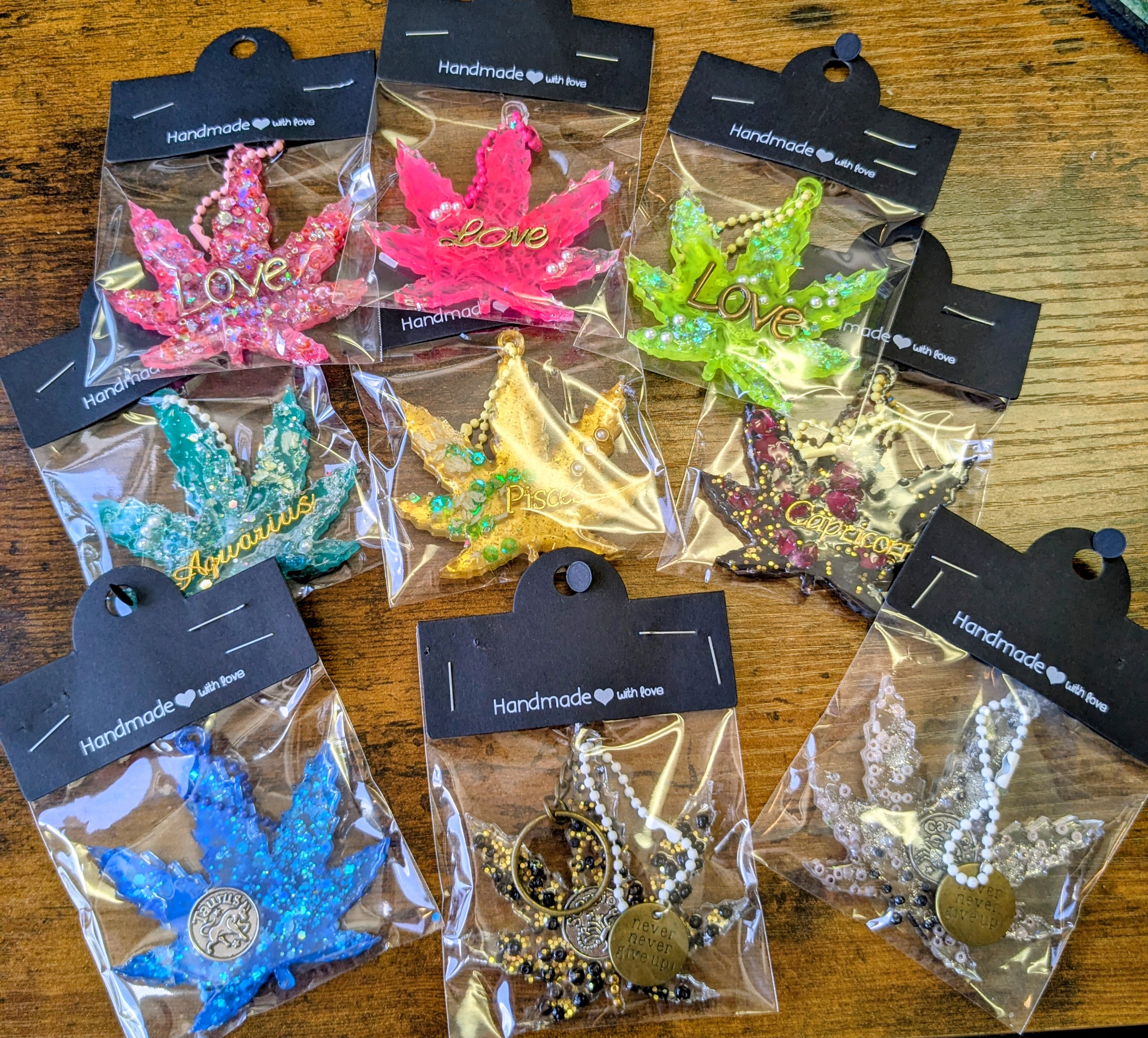 Photograph of product: Key Chain | Pot Leaf | Simply Studz | Assorted Colors & Styles