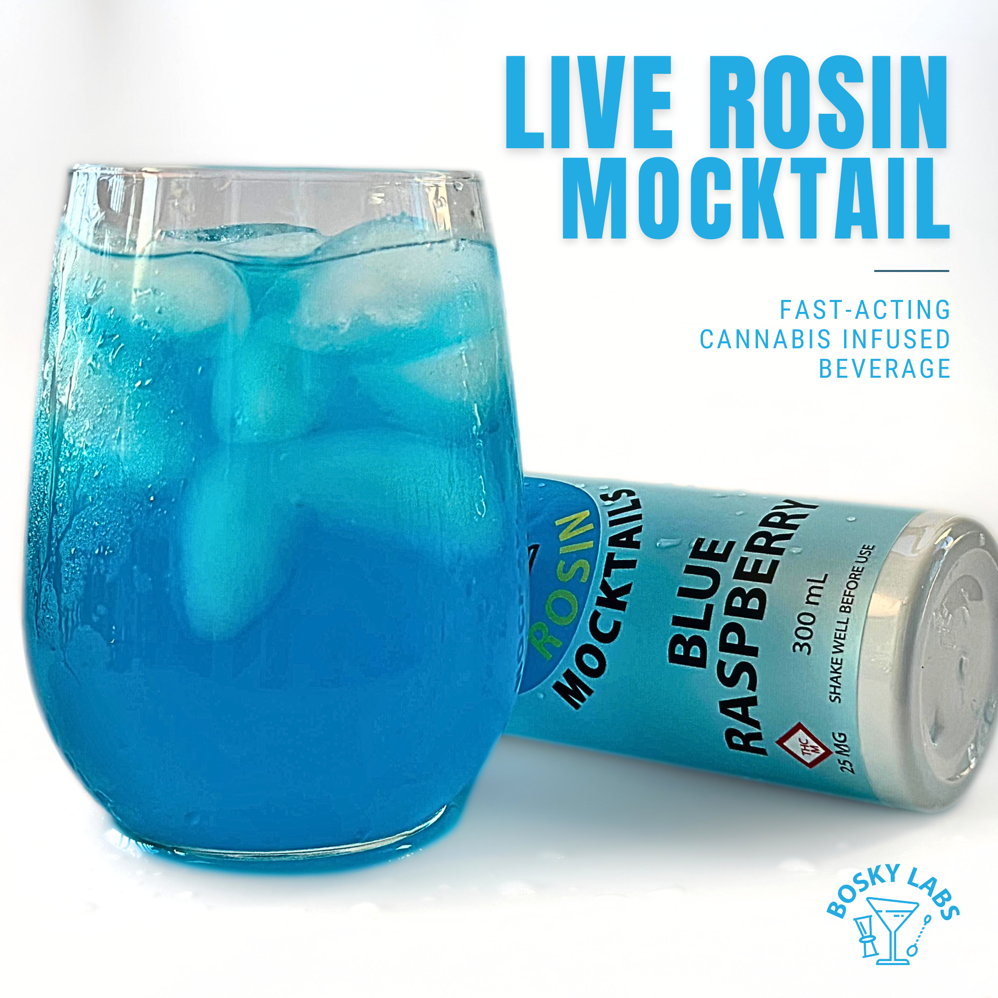 Photograph of product: Blue Raspberry - Live Rosin Mocktail - 25mg