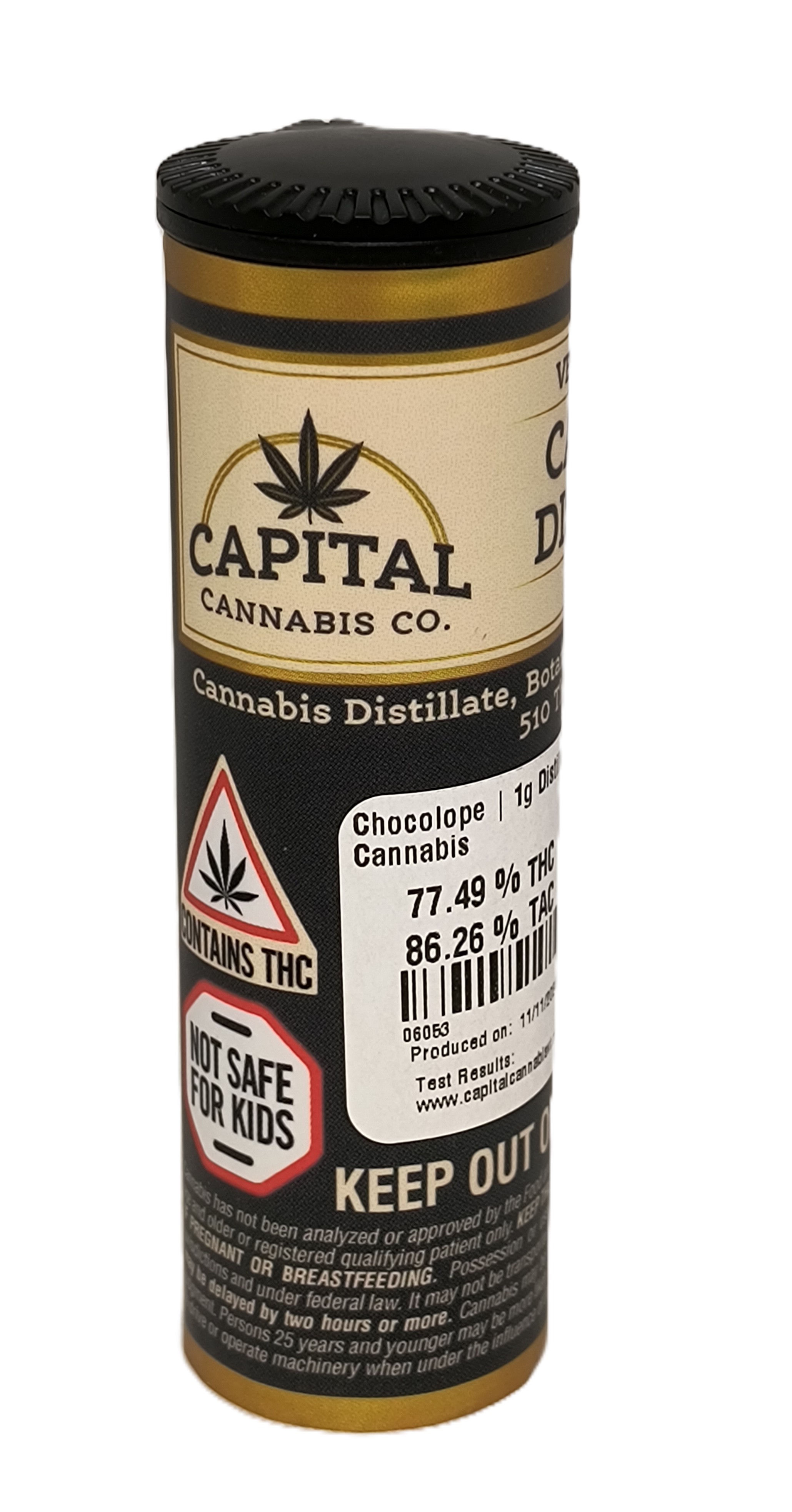 Photograph of product: Chocolope Distillate Vape Cart | Capital Oui'd