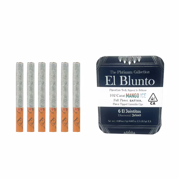 Photograph of Product: 102 Carat Mango Ice FlavorCore Diamond Infused Jointito 6pk 3g El Blunto