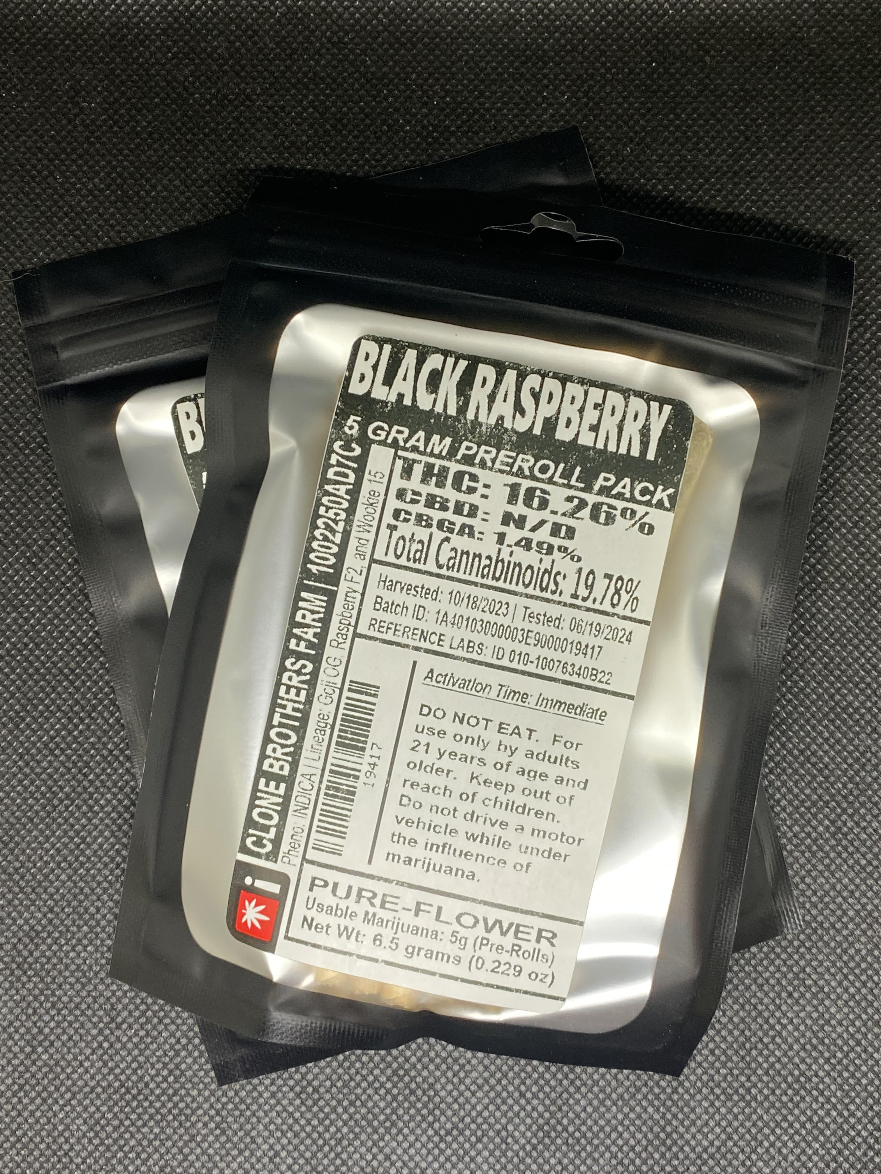 Photograph of product: CB - Pre Roll 5 Pack - Black Raspberry (I)