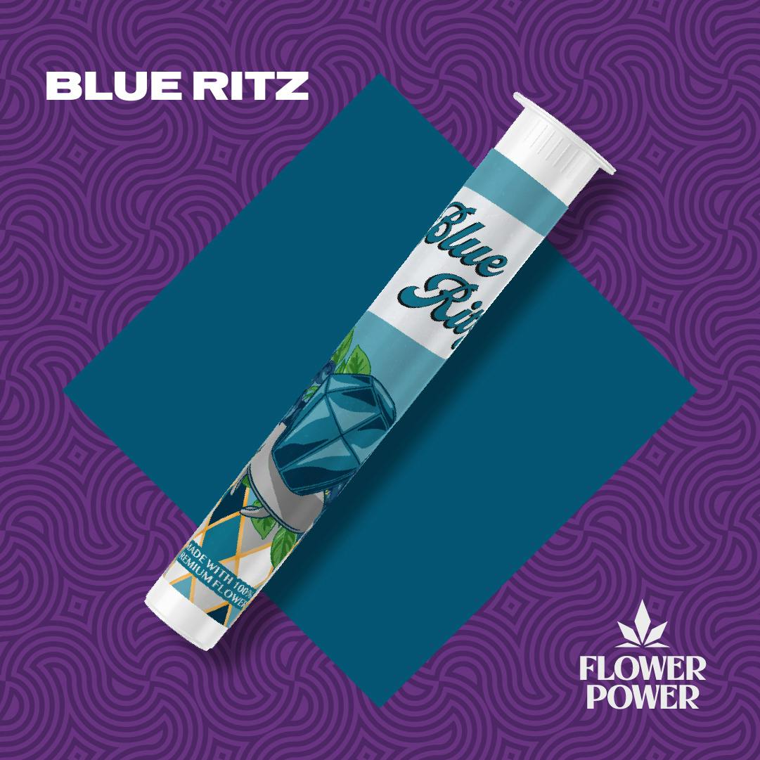 Photograph of product: Flower Power - 1g Preroll - Blue Ritz