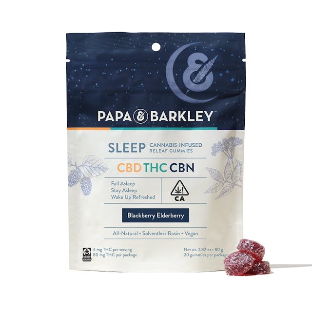 Photograph of product: Blackberry Elderberry | Sleep Releaf | CBN Gummies