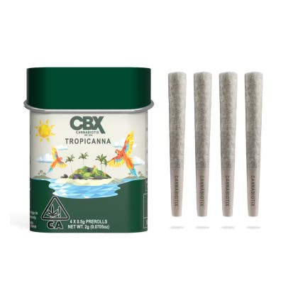 Photograph of product: CBX: 4pk. Tropicanna Pre-Rolls - 2g - 