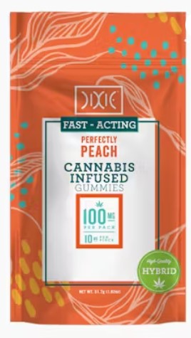 Photograph of product: Dixie Gummy Fast Acting - Perfectly Peach 200mg