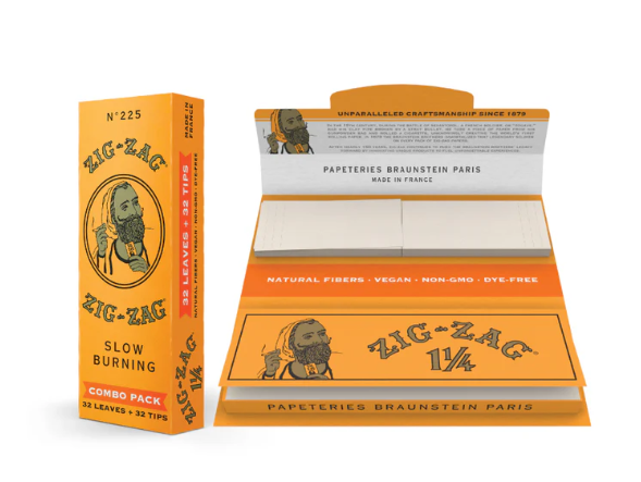Photograph of product: Orange w/ Tips Combo Pack 1.25" Papers (32-Pack)