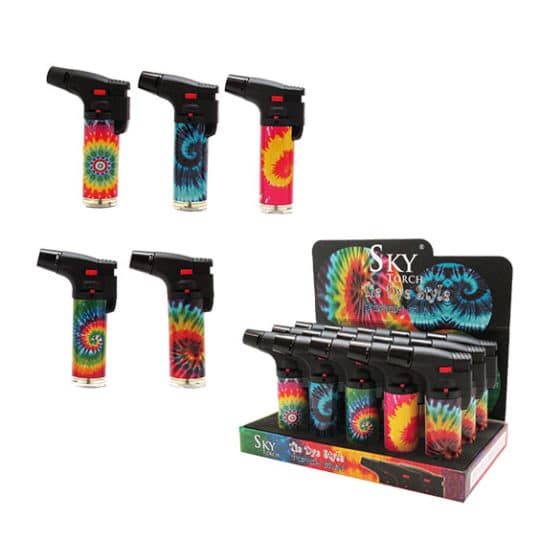 Photograph of product: 4-Inch Tie Dye Sky Torch Lighter