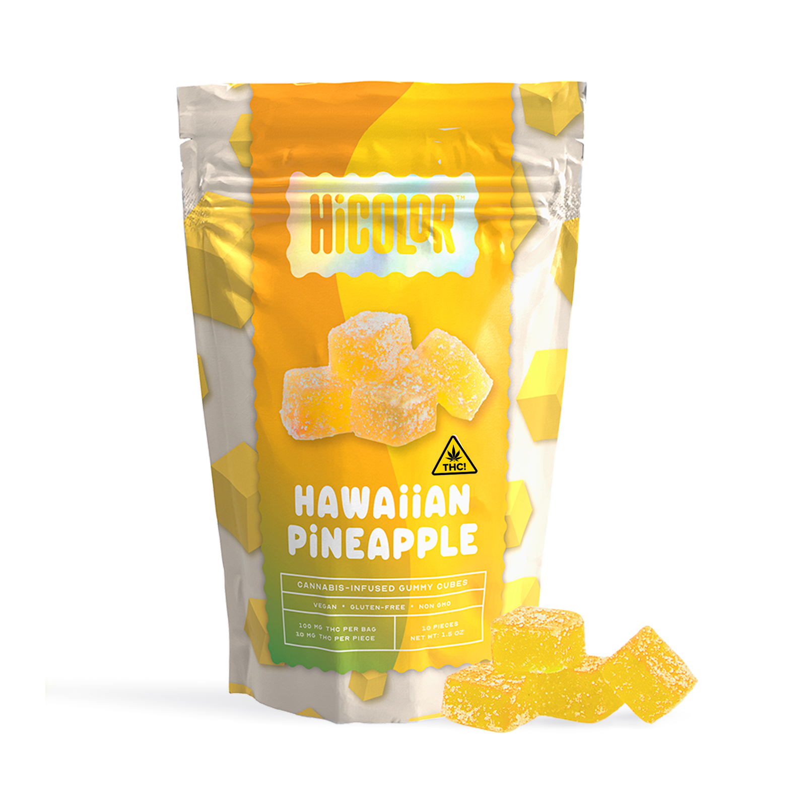 Photograph of product: HiCOLOR Hawaiian Pineapple Chews 10-pack