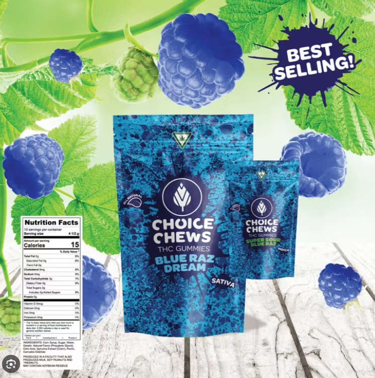 Photograph of product: Blue Raz | 100MG Edibles