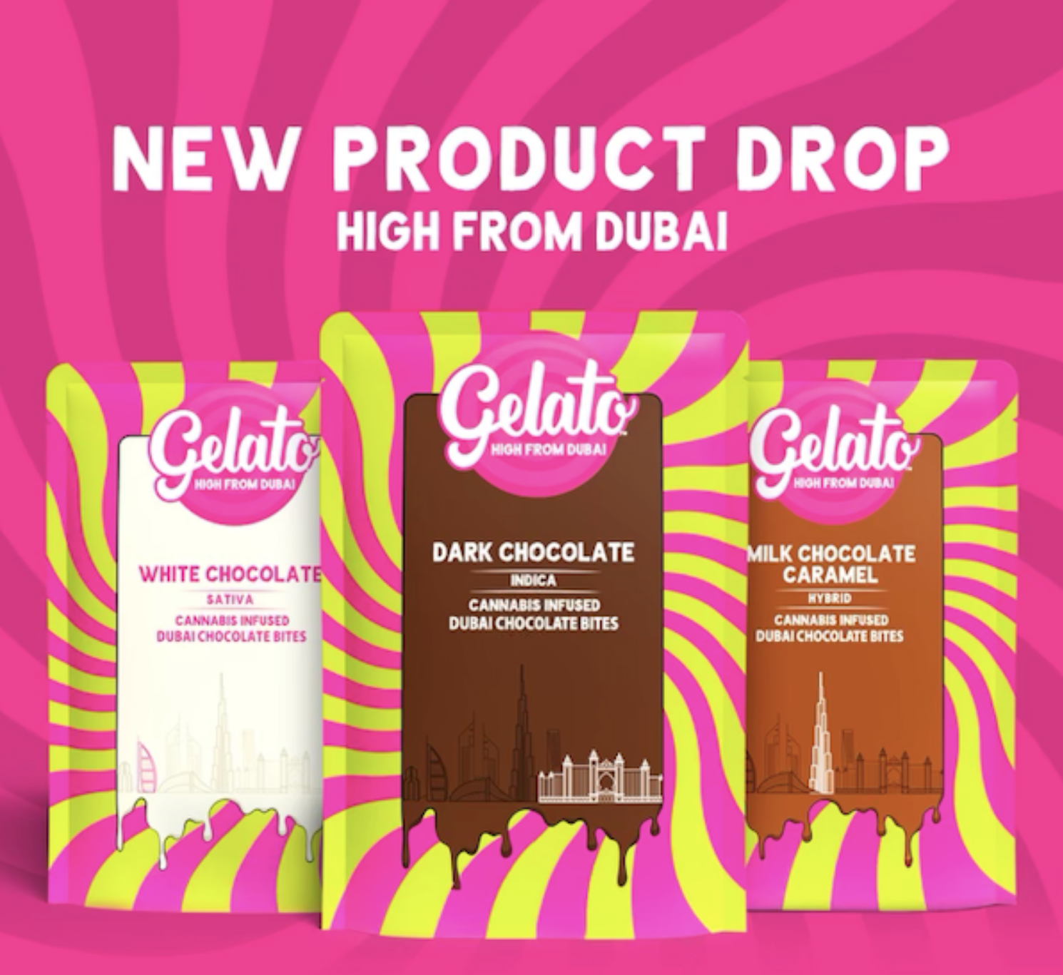 Photograph of product: Gelato - Dubai White Chocolate Oui'd Full Size Bar 200mg | 3/$60