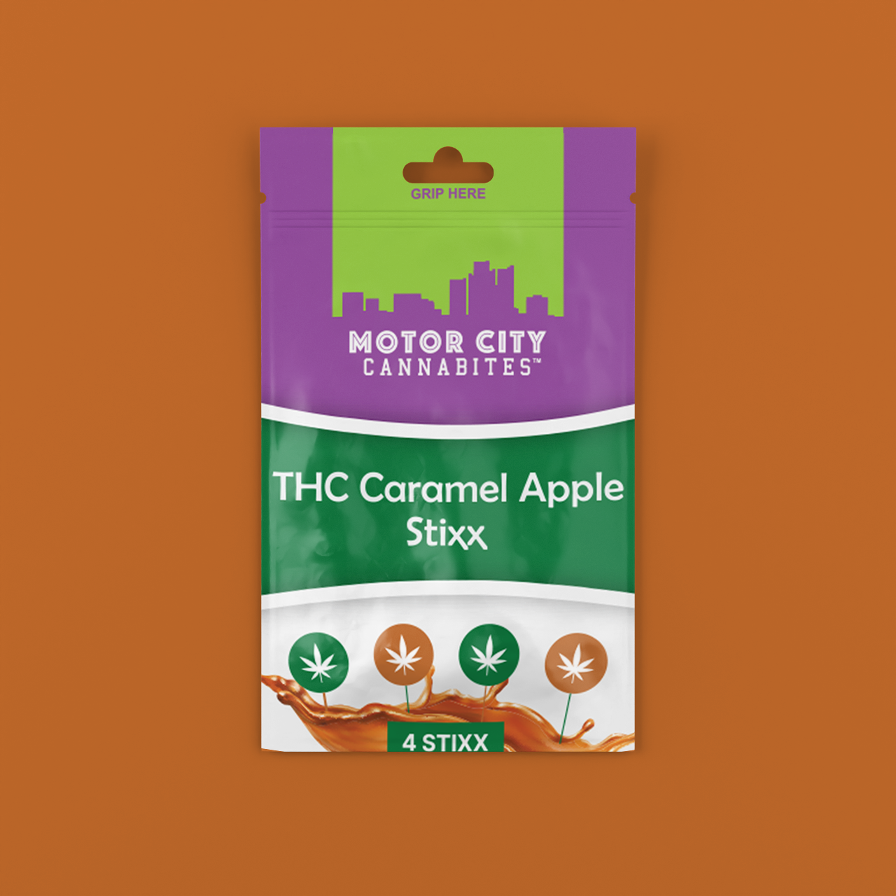 Photograph of product: Motor City Cannabites - Caramel Apple Stixx 200mg | 3/$20