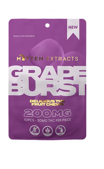 Photograph of product: Grape Burst Fruit Chews 200mg
