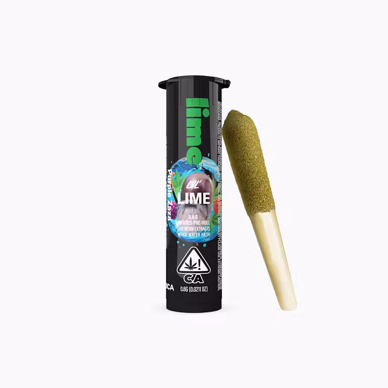 Photograph of product: Alien Gas [I] Live Resin & au chocolat Infused Mini Pre Roll | Lime