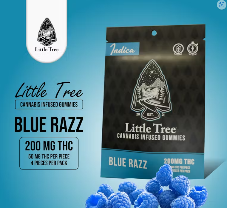 Photograph of product: Little Tree - Blue Razz - 200mg Gummies