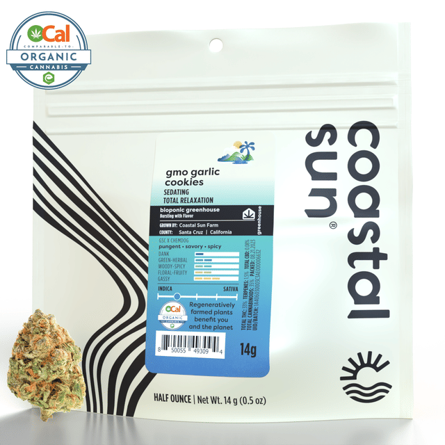 Photograph of product: GMO Garlic Cookies - OCal Greenhouse Flower 14g - 