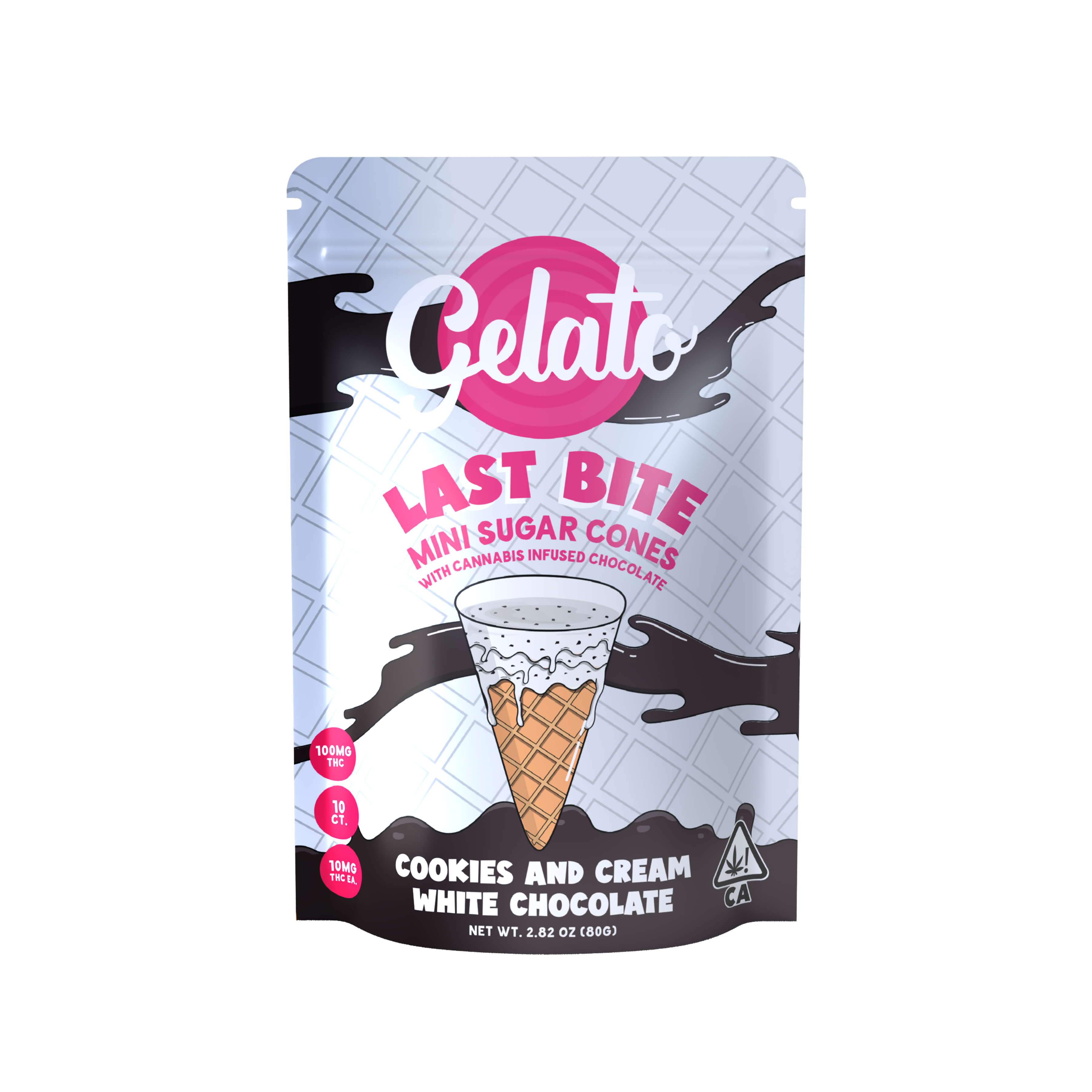 Photograph of product: Gelato | Last Bites Cookies N Cream Mini Cones 100mg