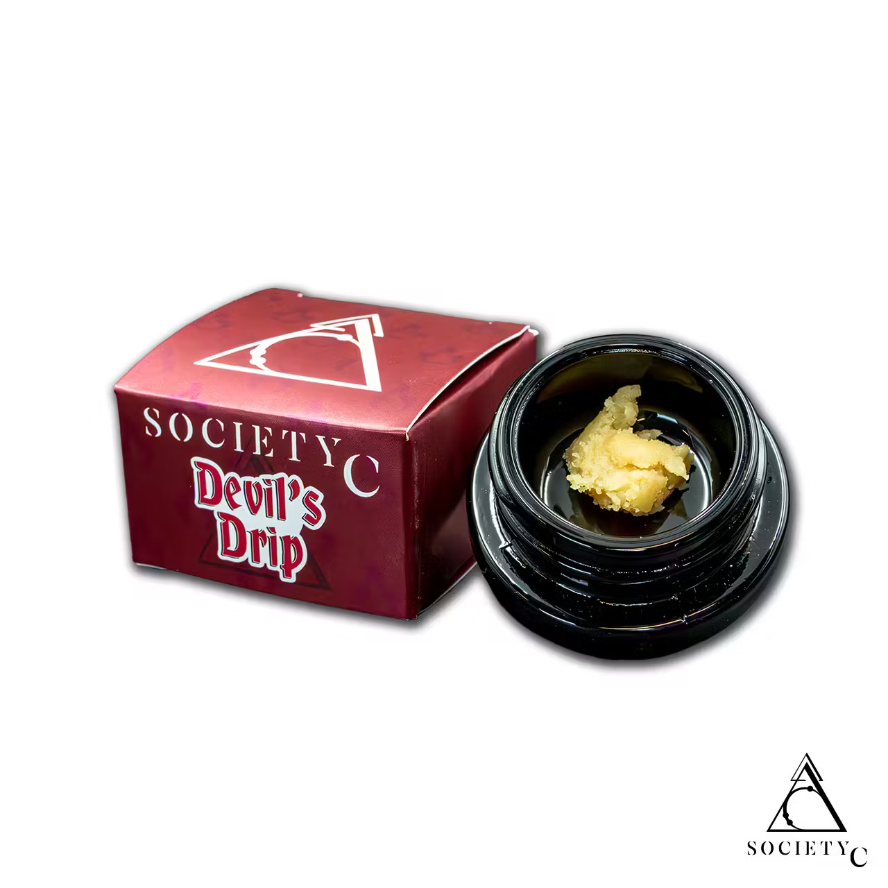 Photograph of product: Concentrate - Society C - Devil's Drip - (Live au chocolat Rosin) - (Hybrid) - 76.96% TH-oui