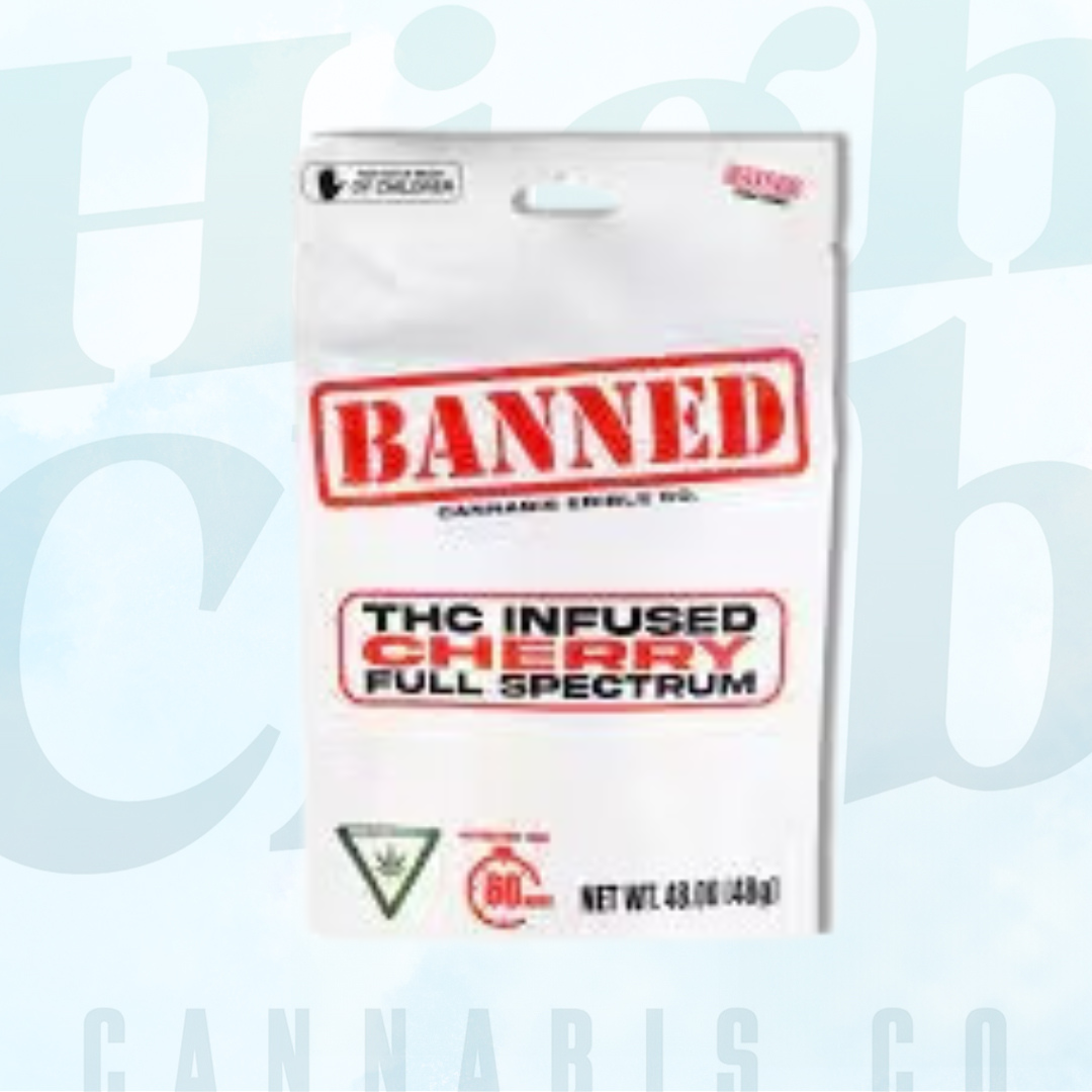 Photograph of product: Banned | Gummies | Cherry | 200mg 4pk