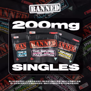 Photograph of product: Banned Single Blueberry Lemonade 200mg Gummy