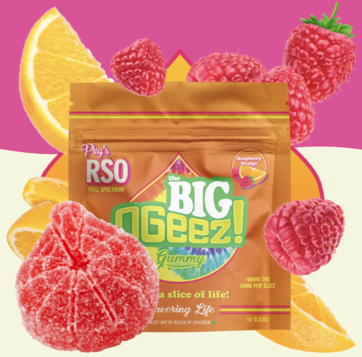 Photograph of product: Peg's BIG RSO Raspberry Orange | 100mg