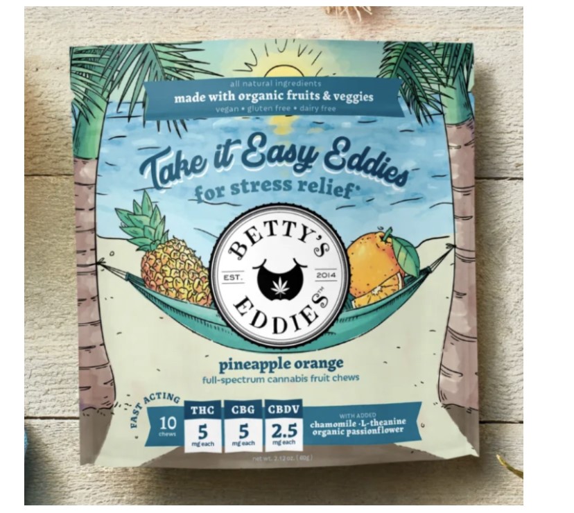 Photograph of product: Take it Easy Pineapple Orange Fruit Chews | 50mg