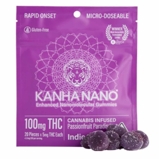 Photograph of product: [Kanha] NANO Gummies - 100mg - Passionfruit Paradise (I) - 