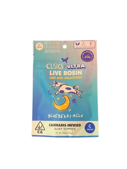 Photograph of product: CLSICS | Blueberry Milk CBN Live Rosin Sleep Gummies | 100mg