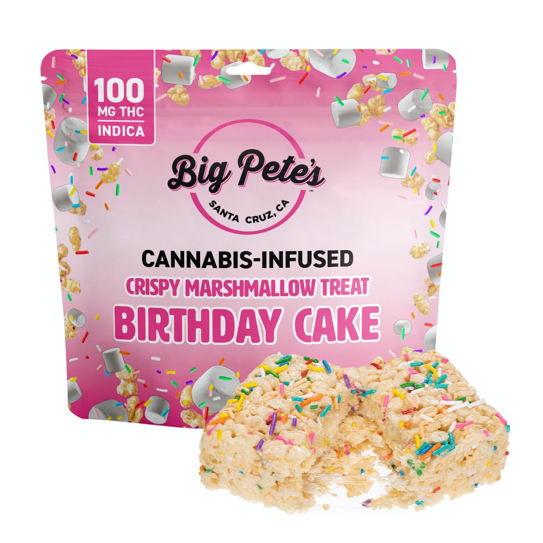 Photograph of product: Big Pete's Birthday Cake Oui'd Rice Crispy Treat 100mg