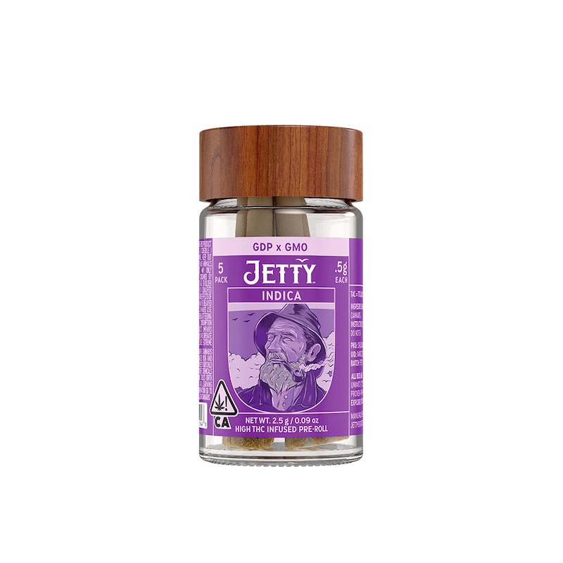 Photograph of product: 5pk - (High THC Infused) - GDP x Purple Haze - 2.5g (I) - Jetty