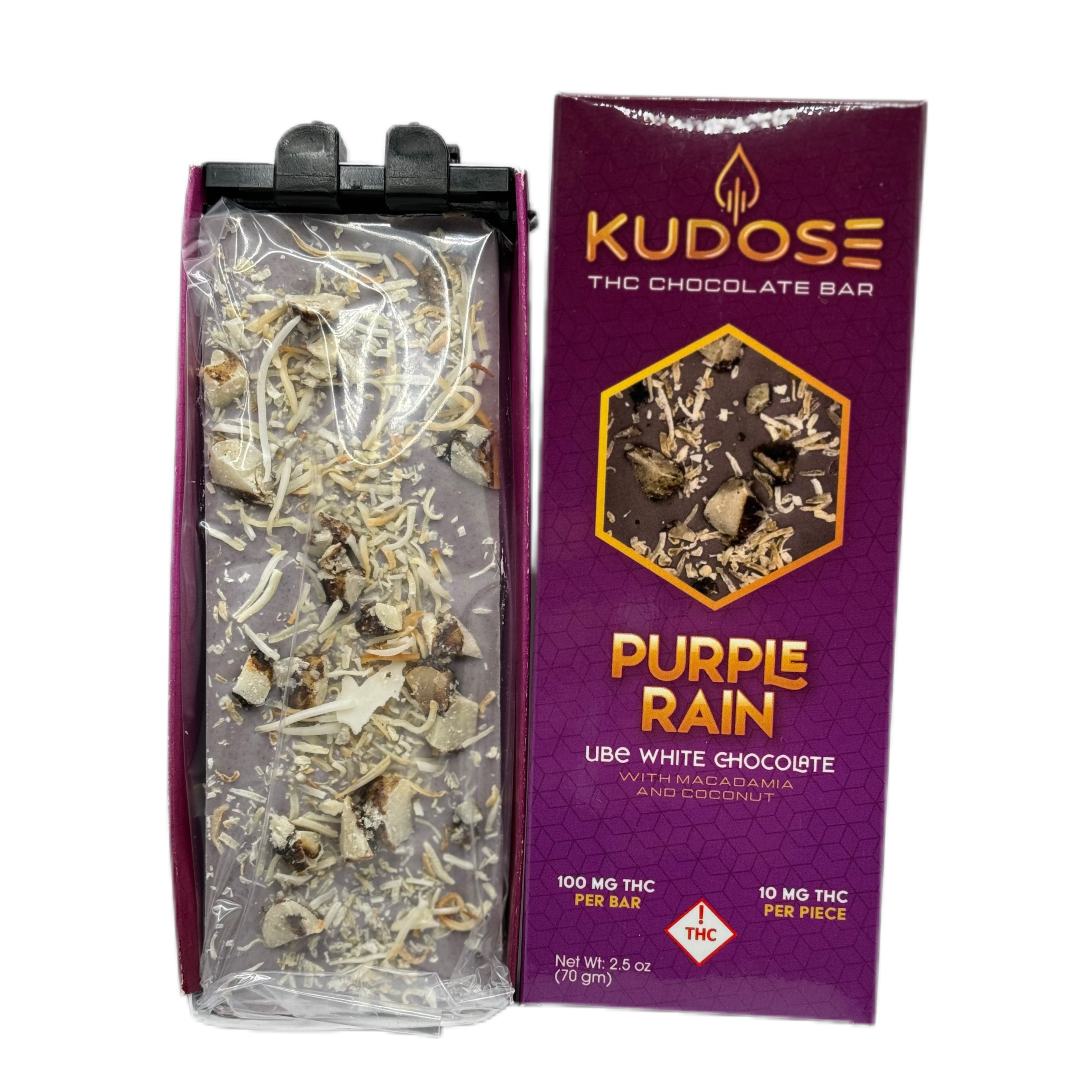 Photograph of product: Purple Rain White Chocolate Bar | 100mg | PhytoRemedies