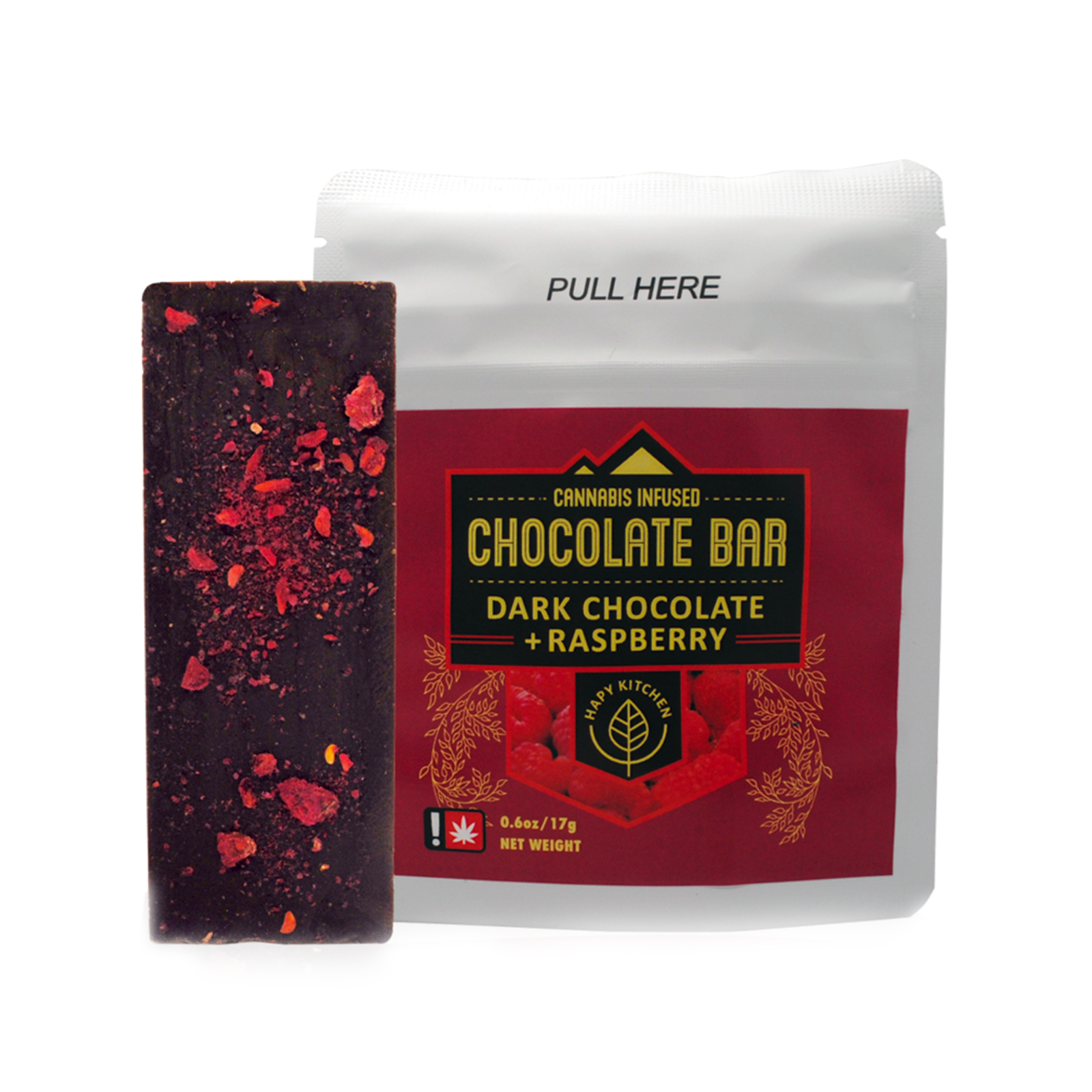 Photograph of product: Dark Chocolate + Raspberry Bar | 100mg