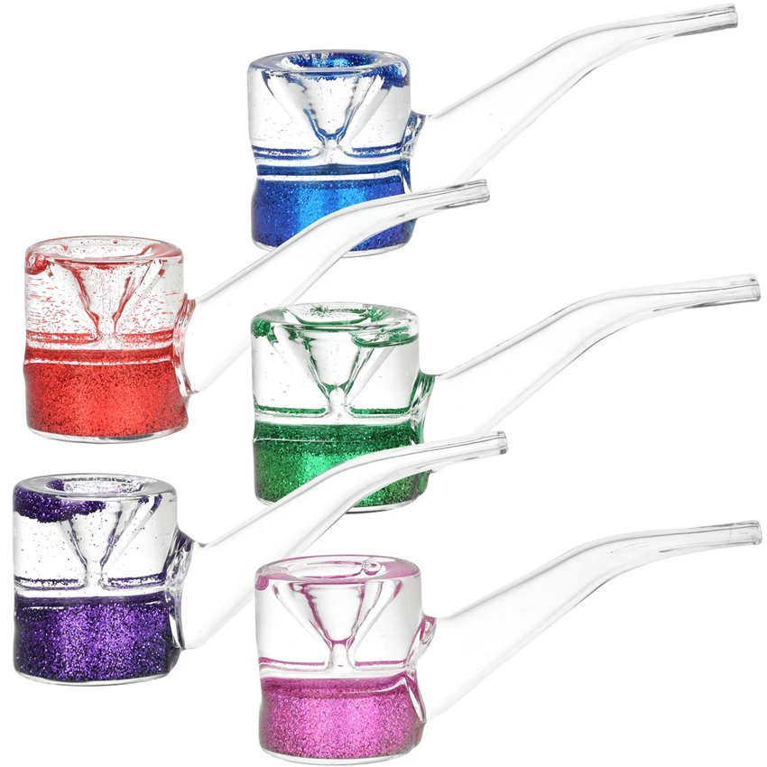 Photograph of product: So Camp Glitter Glycerin Glass Hand Pipe | 5"
