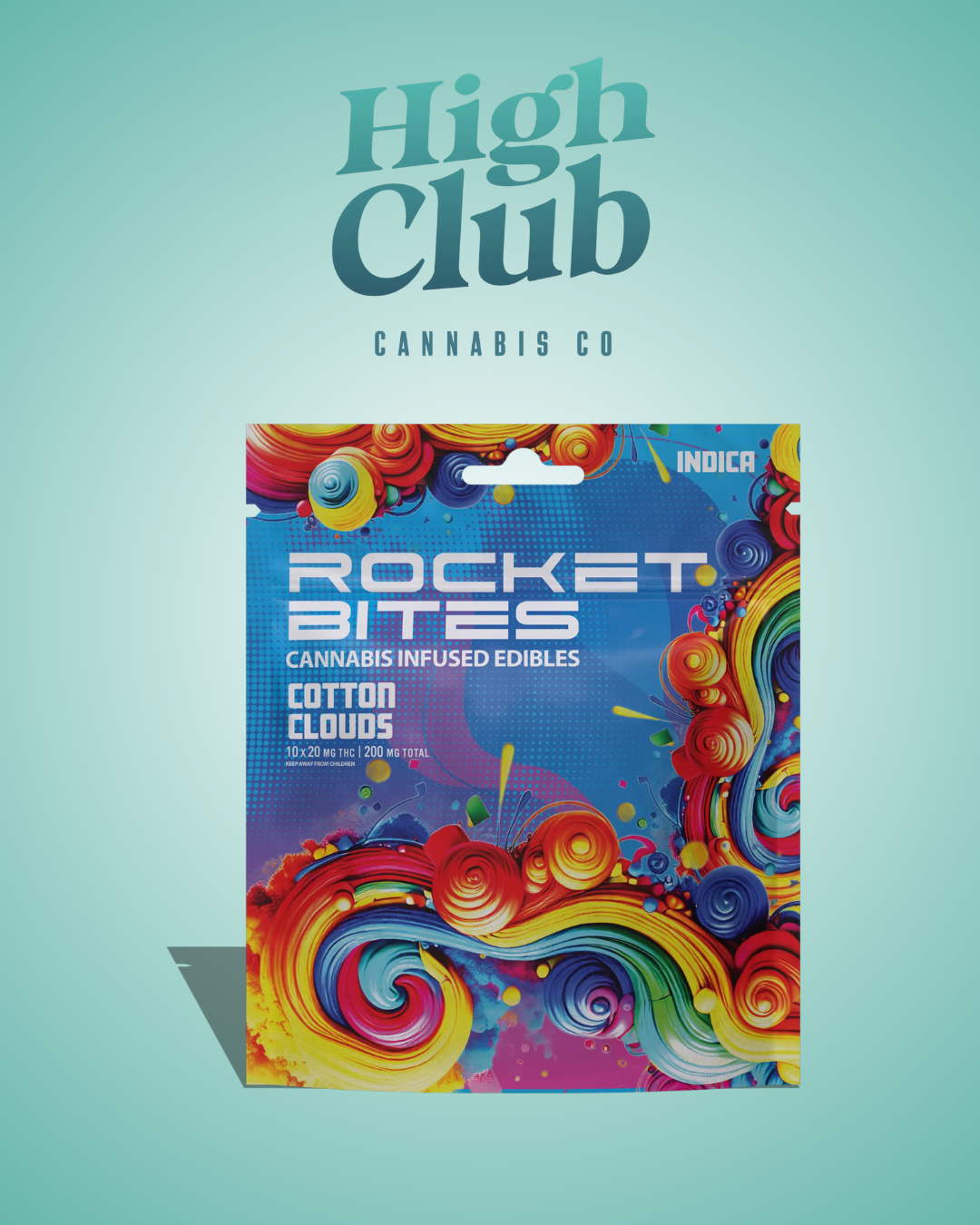 Photograph of product: Rocket Bites | Cotton Clouds | 200mg Gummies
